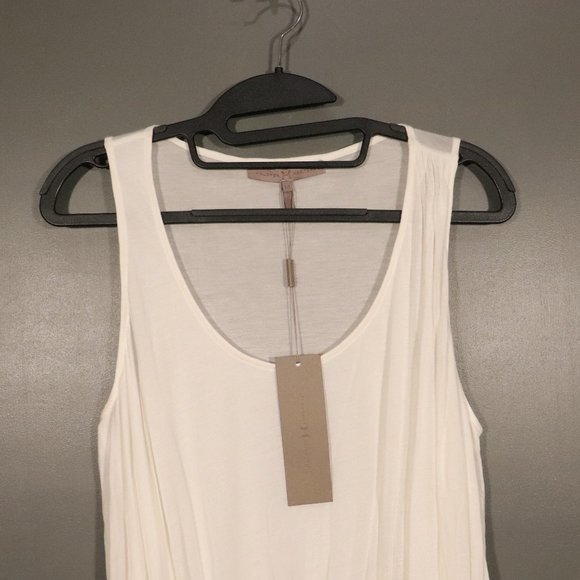 NWT Halston Heritage X Revolve Drapey Rolled Hem Tank in Ivory - Picture 5 of 10
